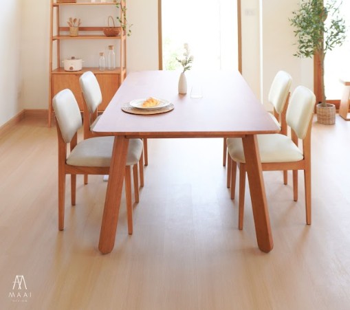 โต๊ะทานข้าวไม้ยางพาราแท้ 6 ที่นั่ง MAAI DESIGN  รุ่น DEZATO TABLE L สีโอ๊ค_2